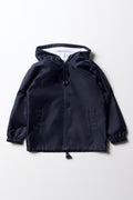 Navy blue rain jacket
